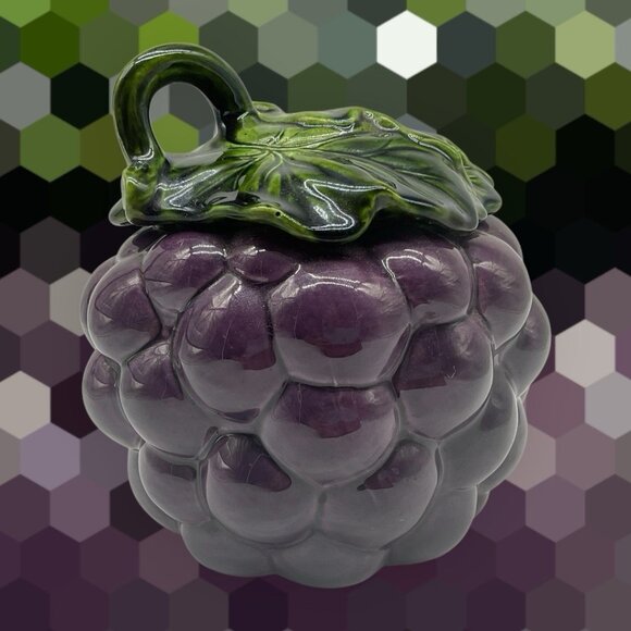 Metlox MCM California Pottery Grape Canister Cookie Jar Kitchen Collectible USA - Picture 5 of 16